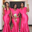 Elegant Pink Soft Satin Mermaid Long Cheap Elegant Bridesmaid Dresses ,BD54