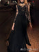 Gorgeous Sexy Black Lace Yarn Appliques A-line Long Prom Dresses Evening Gown,MB171