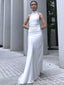 Elegant Silver Round Neck Strapless Simple Evening Prom Dresses,MB82