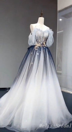 Gorgeous Off Shoulder A-Line Evening Gown Maxi Long Evening Party Prom Dresses ,MB625