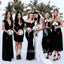 Sexy Mismatched Black Long Cheap Bridesmaid Dresses,BD30