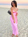 Sexy Unique Pink Spaghetti Strap Mermaid Long Prom Dresses,MB40