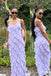 Elegant Lilac Spaghetti Straps Sheath Long Party Dress Prom Dresses,MB1037