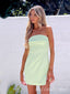 Elegant Light Green Strapless Simple Cheap Short Homecoming Dresses, HD165