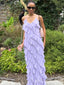 Elegant Lilac Spaghetti Straps Sheath Long Party Dress Prom Dresses,MB1037