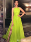 Green Halter A-line Evening Gown Maxi Long Evening Party Prom Dresses ,MB804