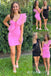 Pink One Shoulder Mermaid Graduation Party Short Homecoming Dresses, HD469