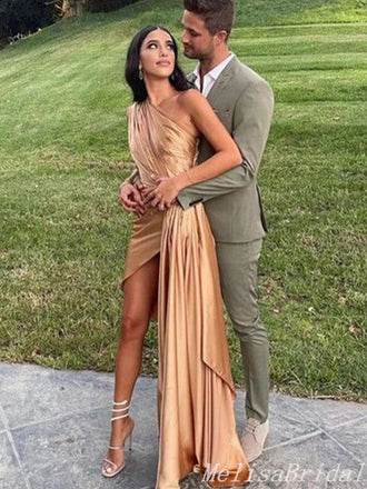 Unique Asymmetrical One Shoulder Evening Gown Maxi Long Formal Dresses Prom Dresses ,MB499