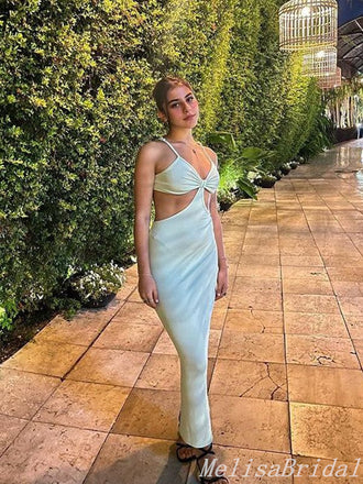 Unique Mint Green Spaghetti Straps Mermaid Evening Gown Maxi Long Formal Dresses Prom Dresses ,MB500