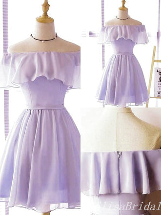 Simple Baby Purple Strapless A-Line Graduation Party Homecoming Dresses , HD364
