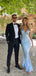 Elegant Sky Blue Spaghetti Strap V Neck Pleats Backless Mermaid Long Evening Prom Dresses,MB45