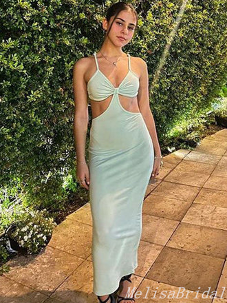 Unique Mint Green Spaghetti Straps Mermaid Evening Gown Maxi Long Formal Dresses Prom Dresses ,MB500
