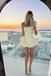 Ivory One Shoulder Mermaid Strapless Graduation Party Short Homecoming Dresses  , HD472