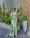 Off Shoulder Green Mermaid Sweetheart Evening Gown Long Evening Party Prom Dresses with Slit ,MB842