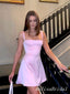 Elegant Light Pink Spaghetti Straps Simple Cheap Short A-Line  Homecoming Dresses, HD172