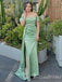 Off Shoulder Green Mermaid Sweetheart Evening Gown Long Evening Party Prom Dresses with Slit ,MB842