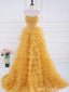 Sexy Elegant Strapless A-Line Layer Fluffy Evening Ball Gown Maxi Long Formal Dresses Prom Dresses,MB501