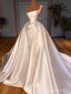 Elegant Glamorous Ruched One Shoulder Appliques Long Wedding Dresses,WD70