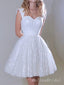 Elegant White Sweetheart Off Shoulder Tulle Sequin A Line Short Homecoming Dresses, HD45