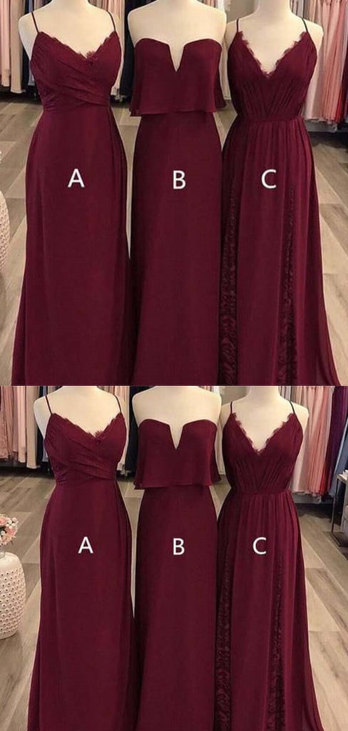 Mismatched Simple Elegant Column Long Bridesmaid Dresses,BD199