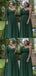 Elegant Green One Sleeve Mermaid Bridesmaid Dresses for Wedding Party,BD267