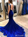 Sexy Sweetheart Open Back Emerald Blue Mermaid Evening Gown Maxi Long Formal Dresses Prom Dresses With Trailing,MB535