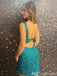 Sexy Sparkle Green Open Back Mermaid Graduation Party Homecoming Dresses Tight  , HD350