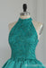 Green Halter Layer Sleeveless A-Line Graduation Party Short Homecoming Dresses, HD427