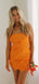 Elegant Orange Strapless Ruffles Simple Cheap Short Homecoming Dresses, HD176