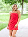 Elegant Red Strapless Simple Cheap Short Homecoming Dresses, HD177