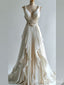 Ivory Beaded A-line Evening Gown Maxi Long Evening Party Prom Dresses,MB733