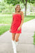 Elegant Red Strapless Simple Cheap Short Homecoming Dresses, HD177