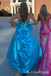 Stunning Blue Spaghetti Straps A-line Party Dress Long Prom Dresses to Impress ,MB998