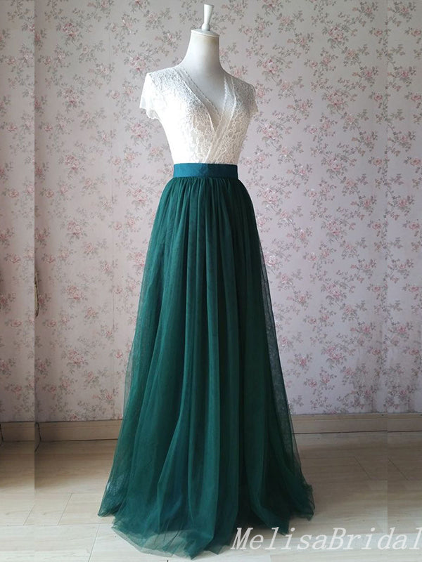 Gorgeous Lace Green A-line V Neck Long Party Dress Prom Dresses,MB1049