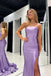 Elegant Spaghetti Straps Side Slit Mermaid Long Evening Prom Dresses,MB114