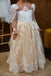 Elegant Light Yellow Tulle Lace Appliques A-Line Cheap Simple Long Flower Girl Dresses,FG51