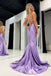 Elegant Spaghetti Straps Side Slit Mermaid Long Evening Prom Dresses,MB114