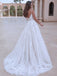 Elegant White Lace Appliques Tulle Spaghetti straps Wedding Dresses, WD26