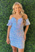 Elegant Sweetheart Sequin Off Shoulder Short Homecoming Dresses, HD35