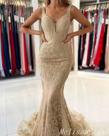 Gorgeous Mermaid Lace Appliques Sweetheart Evening Gown Long Formal Dresses Prom Dresses,MB407