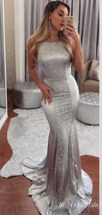 Sexy Sparkle Mermaid Evening Gown Maxi Long Formal Dresses Prom Dresses With Trailing,MB427