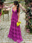 Sexy Spaghetti Straps V Neck A-line Party Dress Long Prom Dresses to Impress ,MB1001