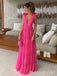 Sexy Open Back V Neck A-line Party Dress Long Prom Dresses to Impress ,MB1002