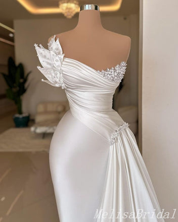 Gorgeous White Strapless Mermaid Evening Gown Long Evening Party Prom Dresses,MB854