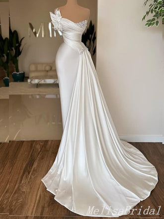 Gorgeous White Strapless Mermaid Evening Gown Long Evening Party Prom Dresses,MB854