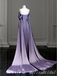 Elegant Purple Off the Shoulder A-line Party Dress Long Prom Dresses to Impress,MB1003