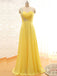 Gorgeous Yellow One Shoulder Beaded Sweetheart A-line Long Party Dress Prom Dresses,MB1056