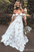 White Mermaid Off Shoulder Sweetheart Lace Appliques Strapless Long Wedding Dresses ,WD75