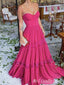 Sexy Spaghetti Straps Sweetheart Lace Appliques A-line Party Dress Long Prom Dresses to Impress,MB1007