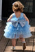 Elegant Blue Tulle A-Line Cheap Simple Long Flower Girl Dresses,FG52